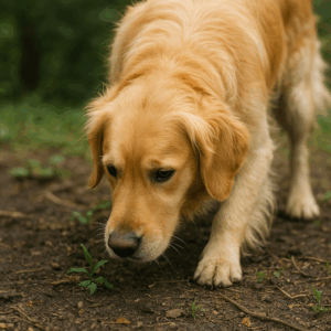 Golden Retriever digging